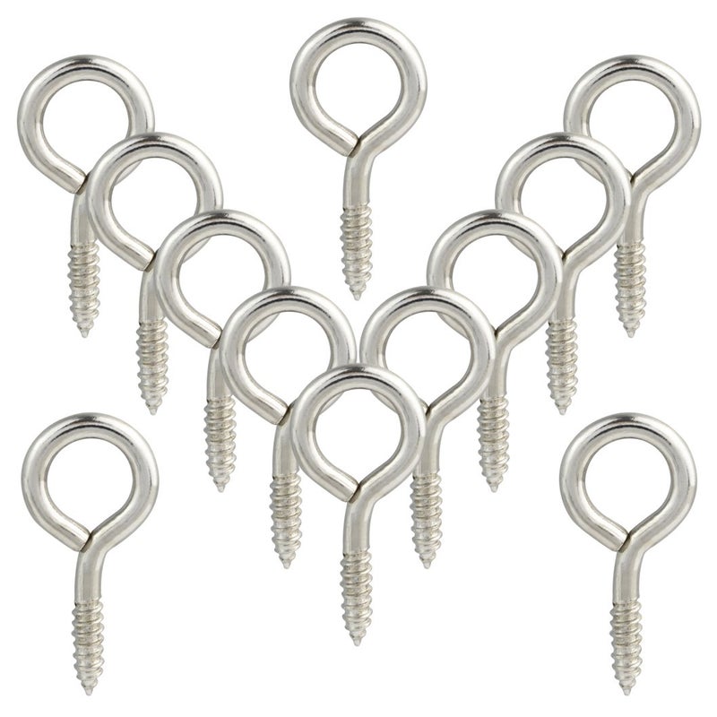 Wobe 100pcs Small Screw Eye Shape Hanging Screw Hooks 1" Lag Thread Self-Tapping Eyebolt Ring Zinc Plated Indoor and Outdoor - Image 4